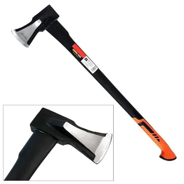 4.4lb Maul Axe Log Wood Splitting Hi Viz Fibreglass Shaft & Anti Jamming Head