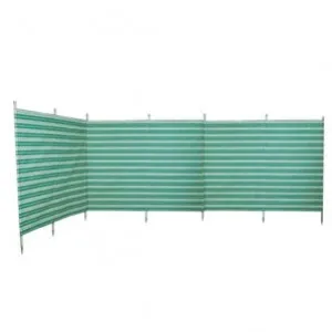 Blue Diamond 7 Pole Green Stripe Windbreak