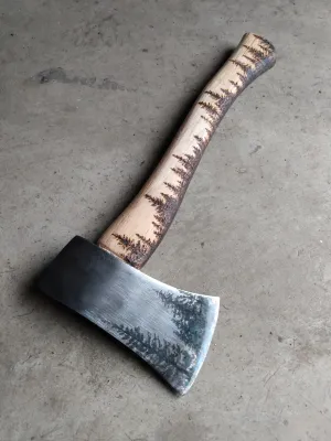 Forest Theme Custom Carved Axe