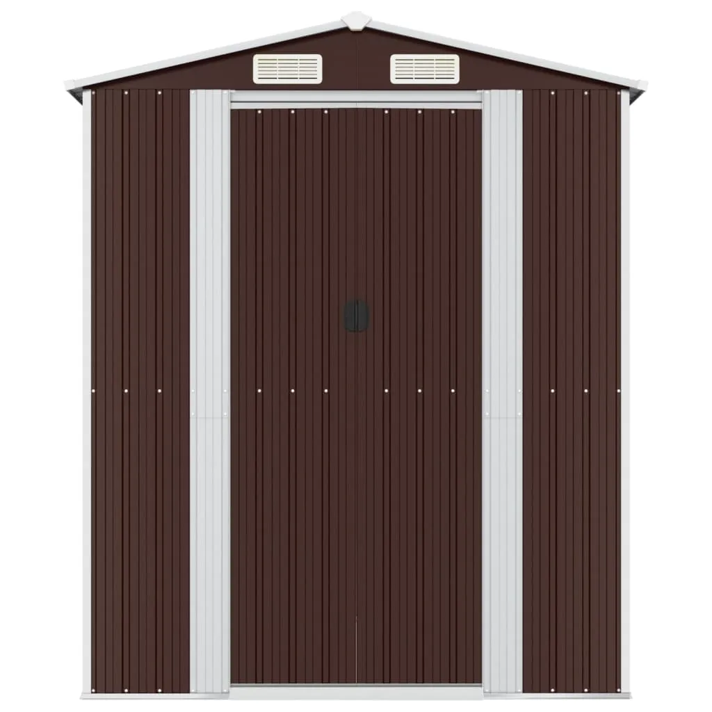 Garden Shed Dark Brown 192x523x223 cm Galvanised Steel