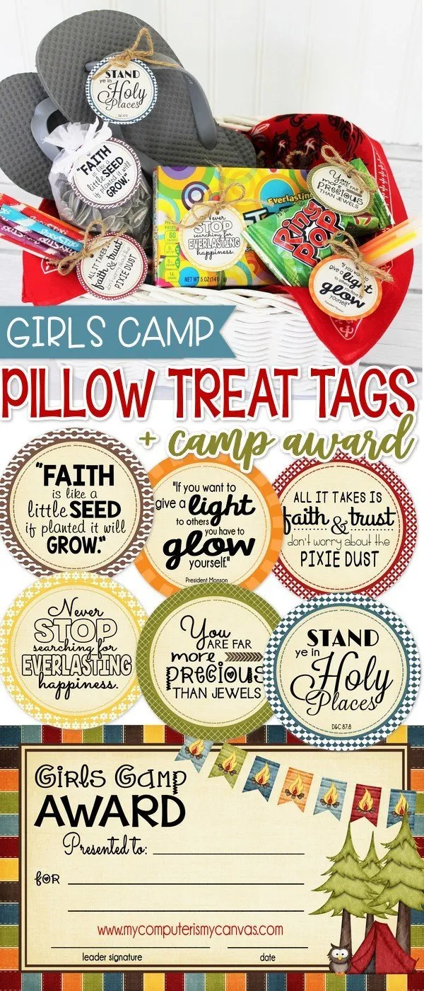 Girls Camp {Gift Tag Kit}   Award Certificate PRINTABLE