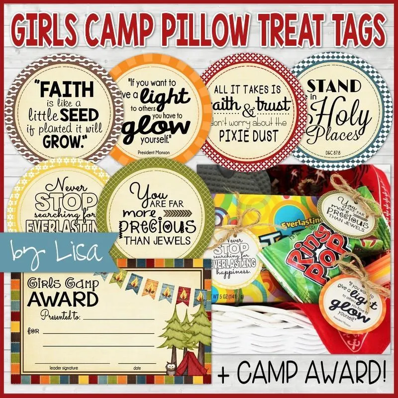 Girls Camp {Gift Tag Kit}   Award Certificate PRINTABLE