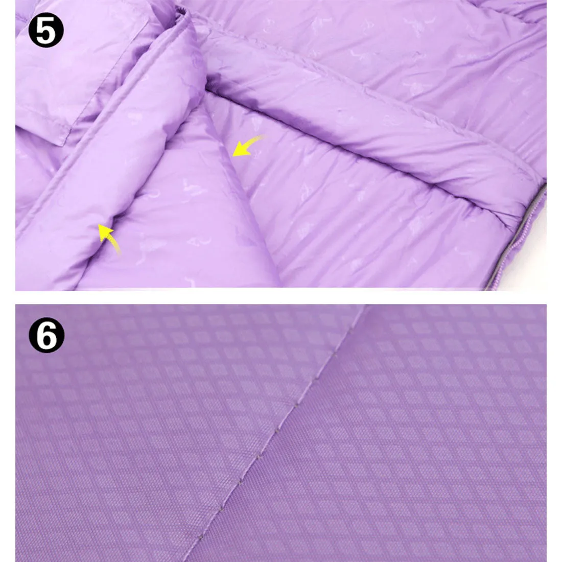 Outdoor Camping Envelope Sleeping Bag Thermal Tent Hiking Winter Single -10°C - purple