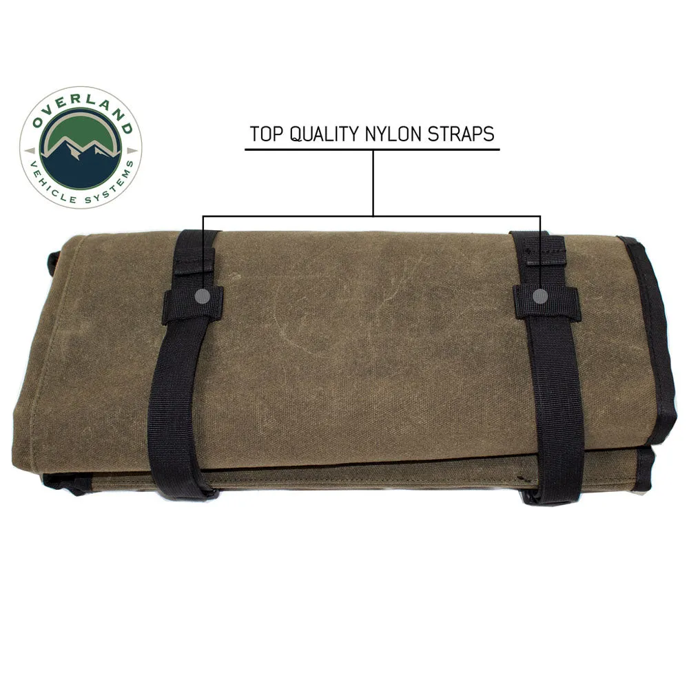 Overland Vehicle Systems - Rolled Bag General Tools with Handle & Straps #16 Waxed Canvas Universal