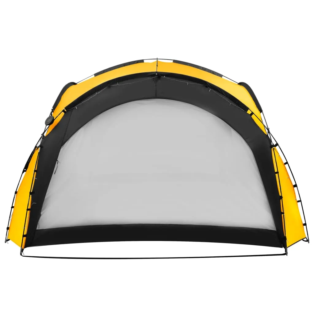 Party Tent with LED and 4 Sidewalls 3.6x3.6x2.3 m Yellow