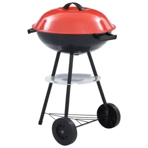 Portable XXL Charcoal Kettle BBQ Grill with Wheels 44 cm