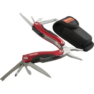 Tork Craft | Multitool Red with Nylon Pouch Engraved